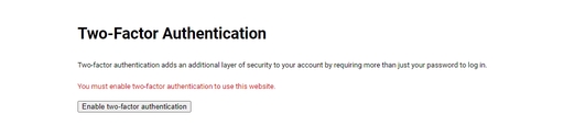 2FA setup for users